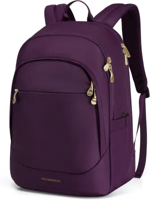 LIGHT FLIGHT Travel Backpacks Laptop Backpack for Women 15.6 inches Computer Bags for Work Travel College, Gifts for Women, Purple