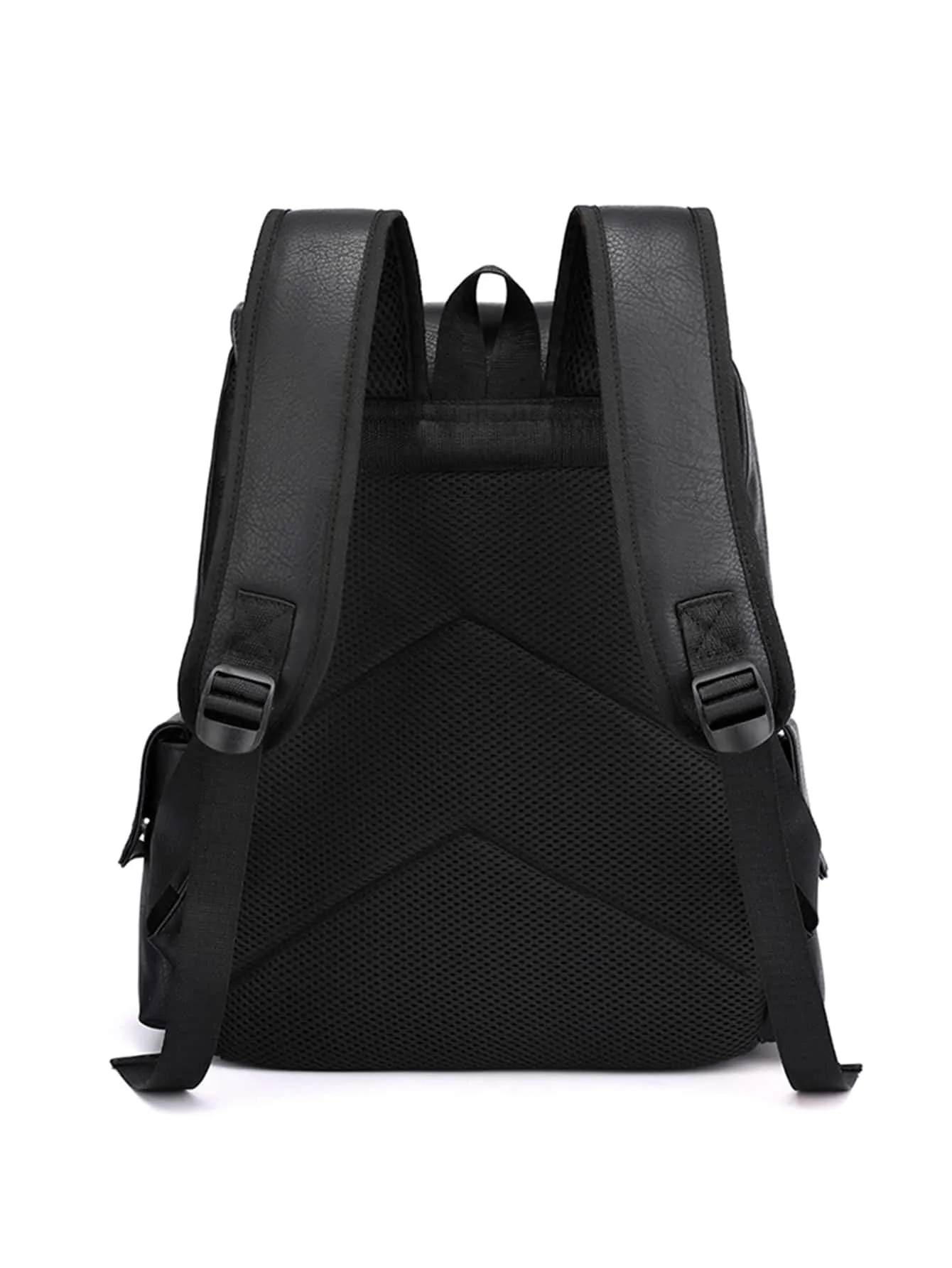 Men Buckle Decor Flap Backpack