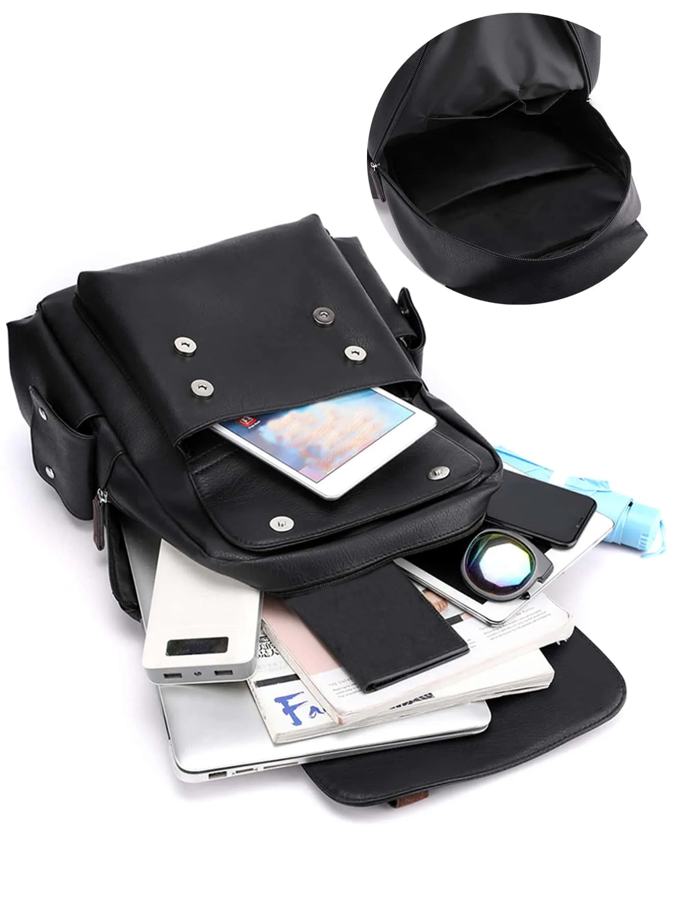 Men Buckle Decor Flap Backpack