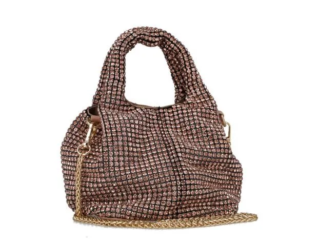 Menbur Rose Gold Diamanté Clutch Bag