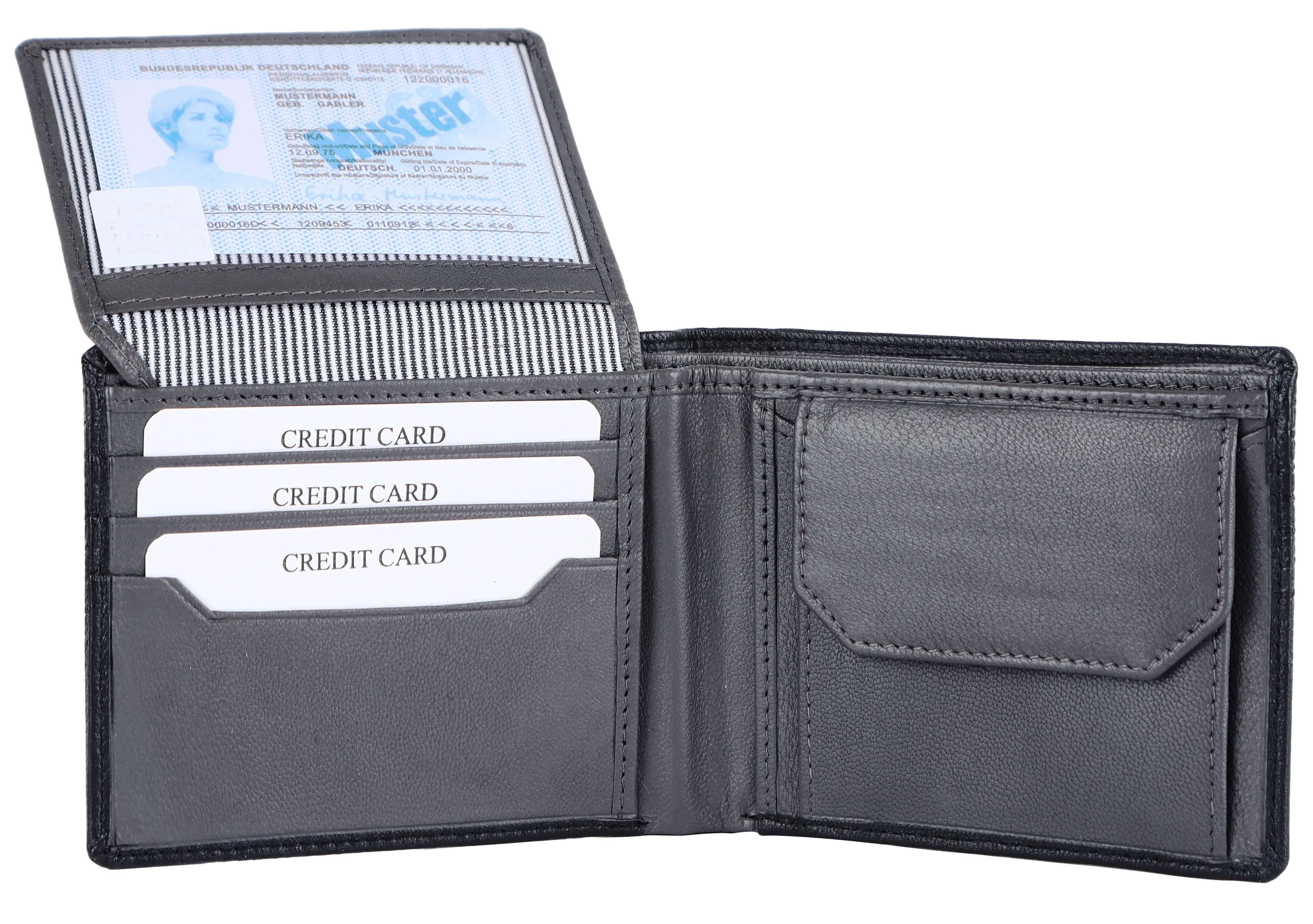 MENS LEATHER WALLET (RFID) 93701 (BLACK)