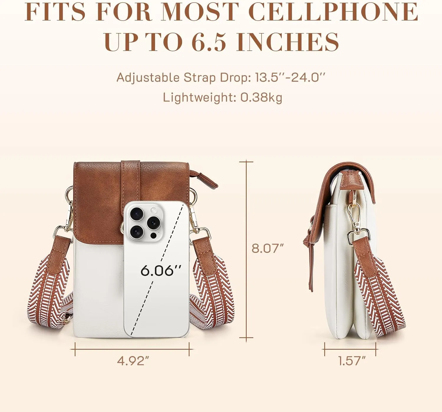 Missnine Small Crossbody Bags for Women Vegan Leather Cell Phone Purses Trendy RFID Wallet Purses with Adjustable Strap