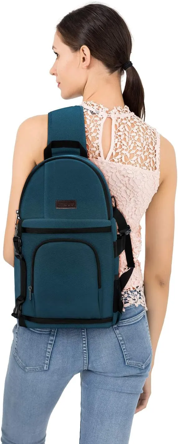 MOSISO Camera Sling Bag, DSLR/SLR/Mirrorless Camera Backpack Case Shockproof Photography Backpack with Tripod Holder & Removable Modular Inserts Compatible with Canon/Nikon/Sony/Fuji
