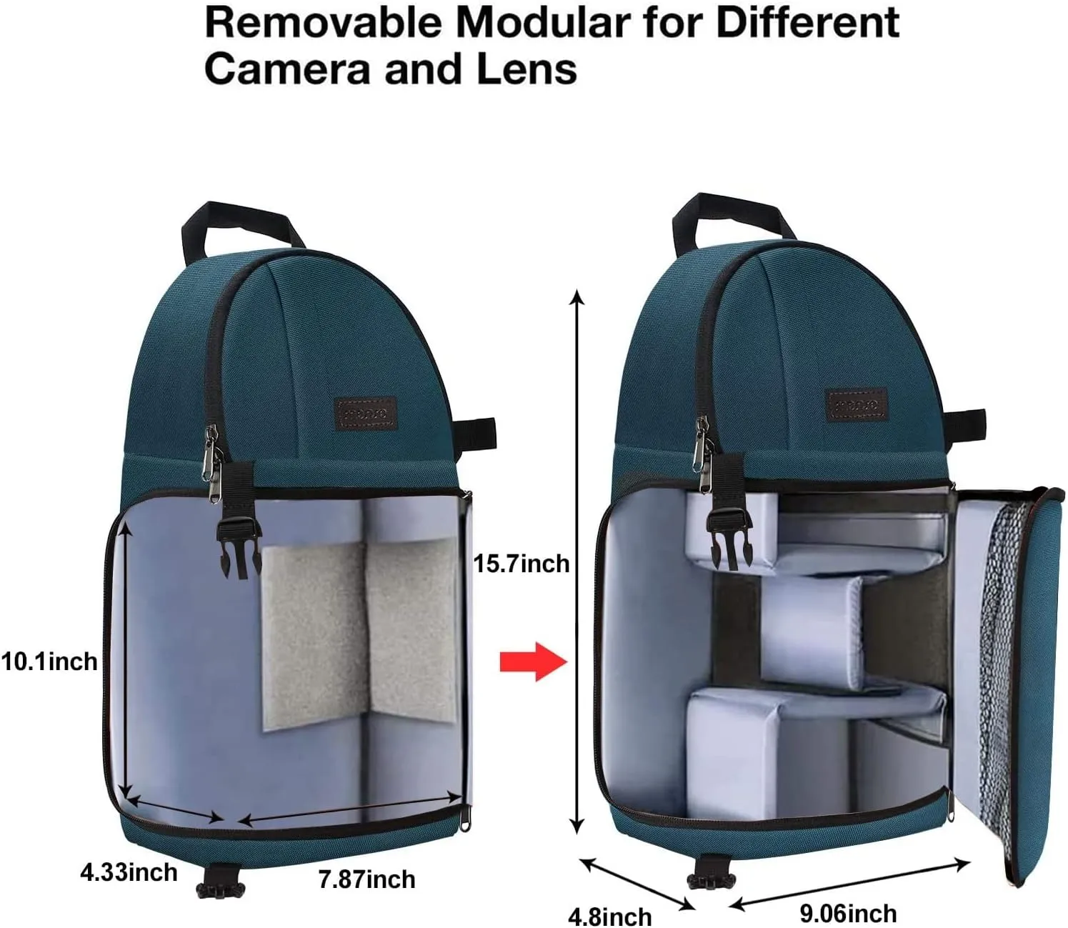 MOSISO Camera Sling Bag, DSLR/SLR/Mirrorless Camera Backpack Case Shockproof Photography Backpack with Tripod Holder & Removable Modular Inserts Compatible with Canon/Nikon/Sony/Fuji