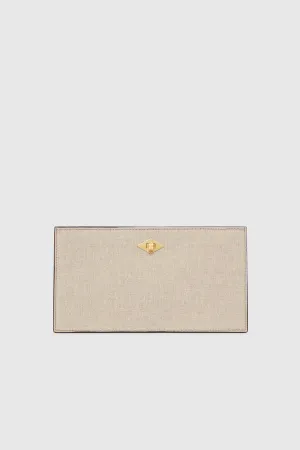 Natural Linen Cognac Ease Bag