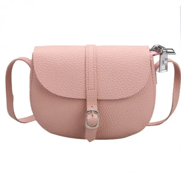 New Women Synthetic Leather Messenger Bag Soft Solid Flap Bag Hasp Closure Casual Party Shoulder Bag