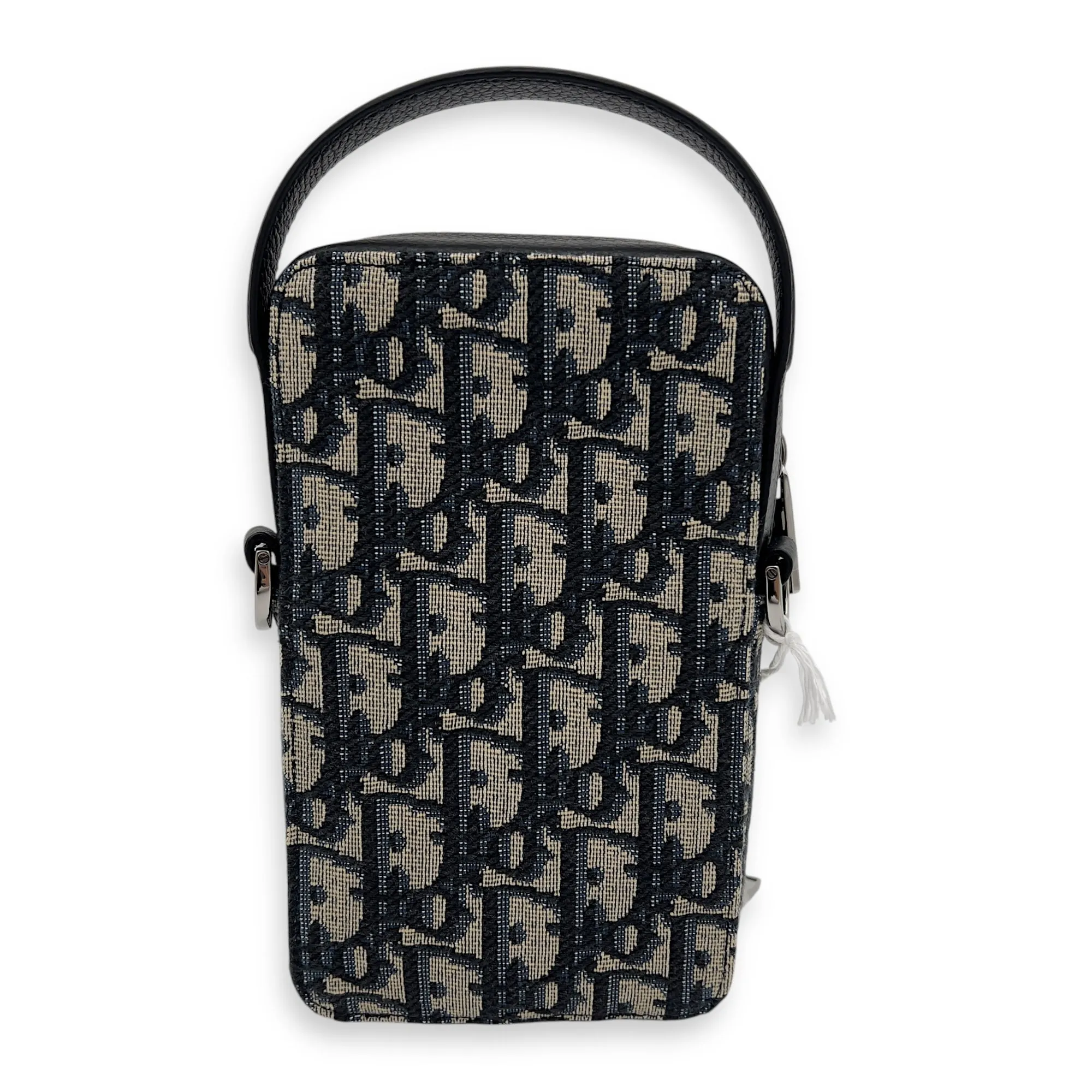 Oblique Crossbody Bag Micro Blue in Canvas, Silver hardware