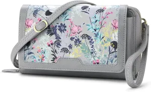 Peacocktion Crossbody Wristlet Wallets for Women RFID Vegan Leather Cross Body Cell Phone Purses with Zipper