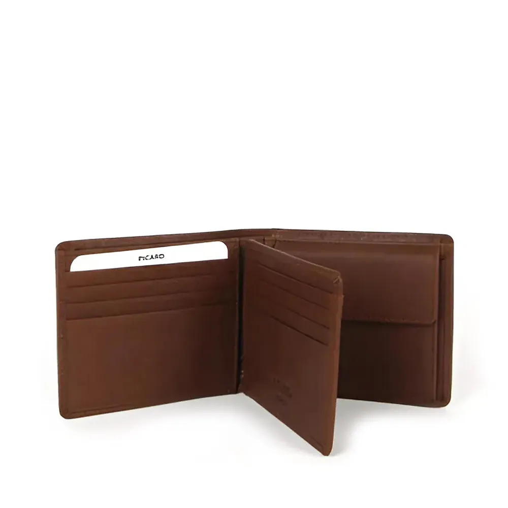 Picard Brooklyn Men's Leather Bifold Wallet with Centre Flap and Coin Compartment (Brown)