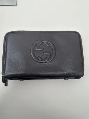 Preloved Gucci Soho Black Leather Clutch