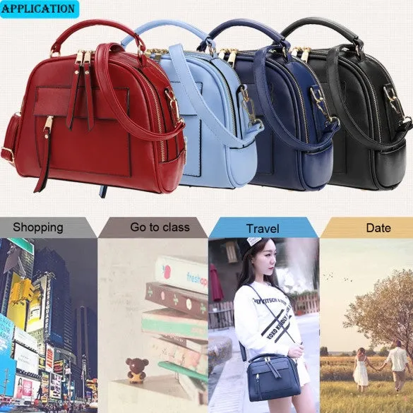 Retro Women Synthetic Leather Shoulder Strap Casual Small Bag Messenger Tote