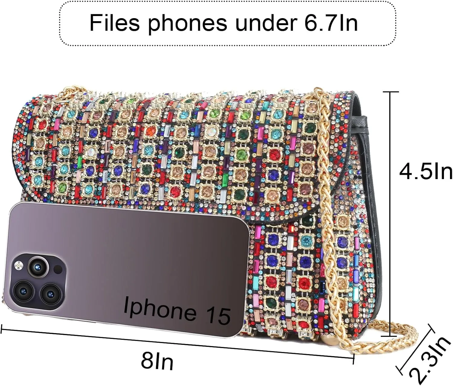Rhinestones Clutch Purses for Women Evening Bag Sparkly Handbag for Prom Party Wedding