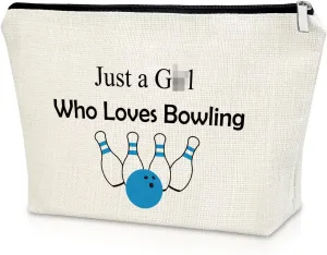 Sazuwu Bowling Makeup Bag for Women Bowling Team Gifts Cosmetic Bag for Players Graduation Christmas Birthday Present Travel Pouch
