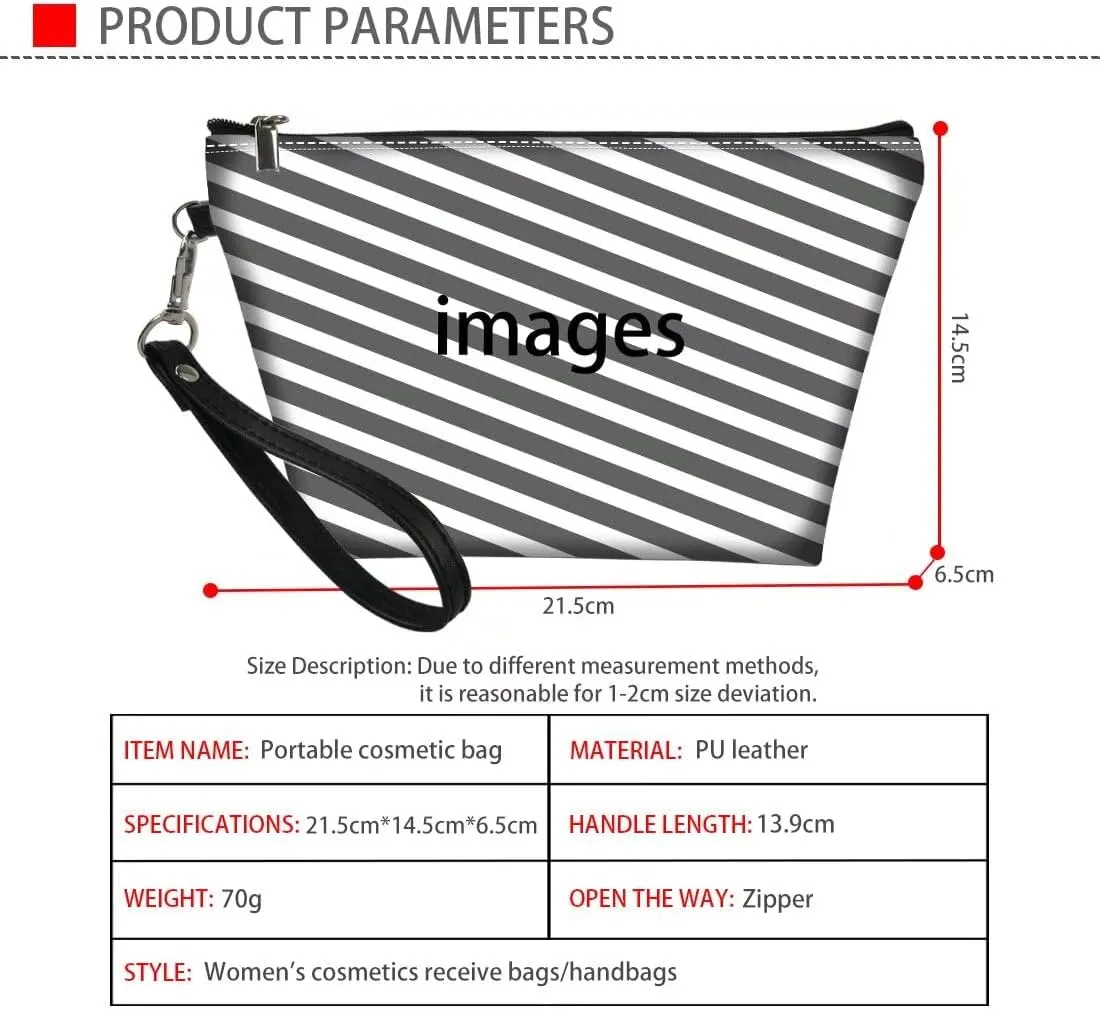 SEANATIVE Colorful Dog Paw Print Makeup Bag for Women Girls Cosmetic Bag with Zipper Soft PU Leather Cute Makeup Pouch Travel Organizer