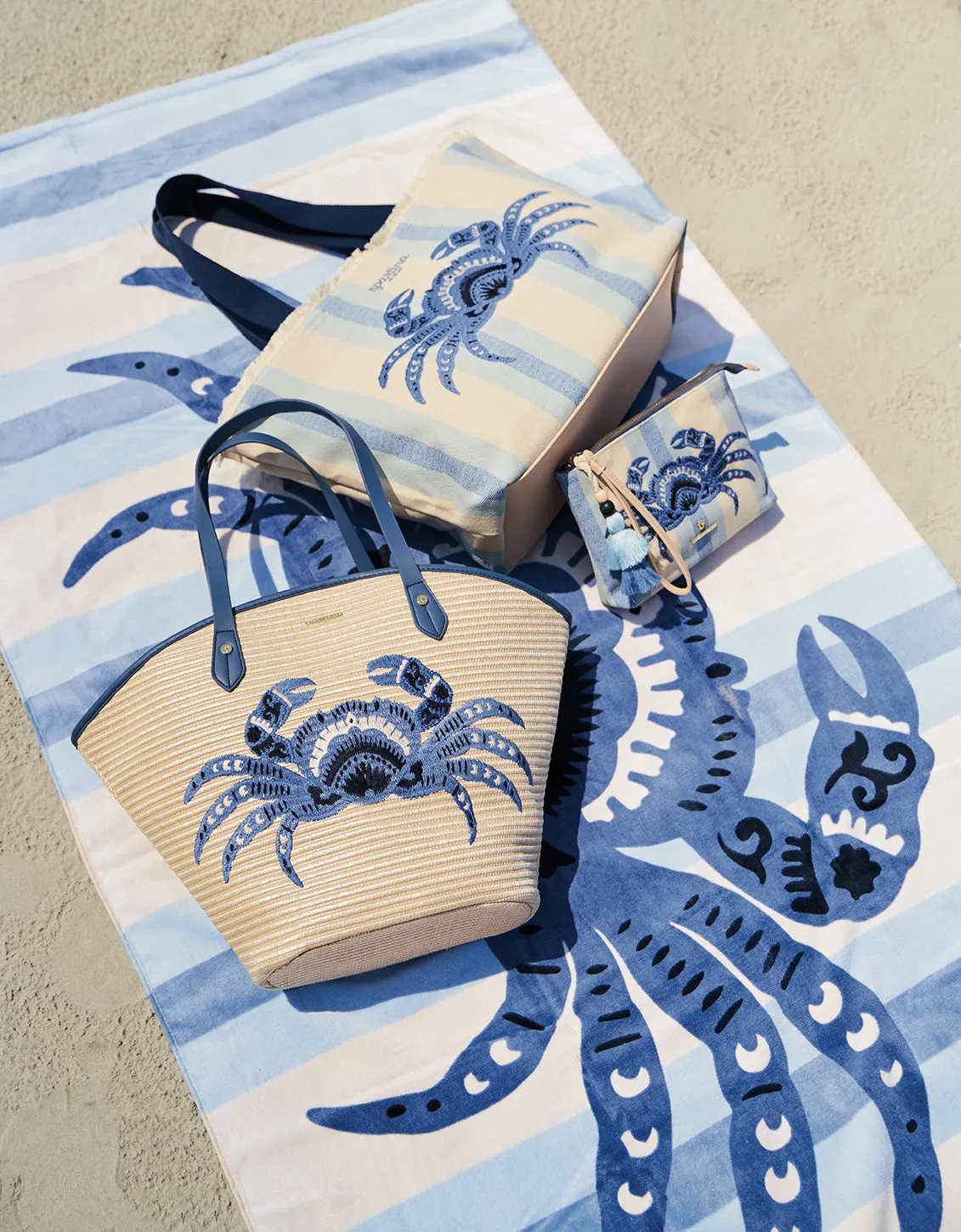 Spartina Beach Tote Blue Crab