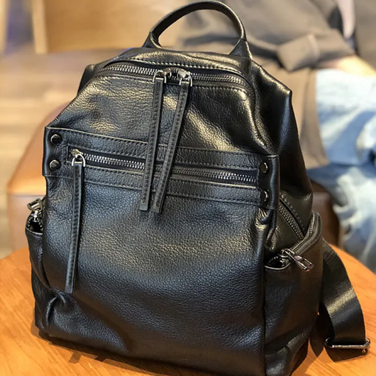Stylish Ladies Rucksack leather Small Backpack Purse For Women