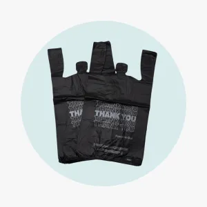 T Shirt Bags Small 13 mic - BLACK