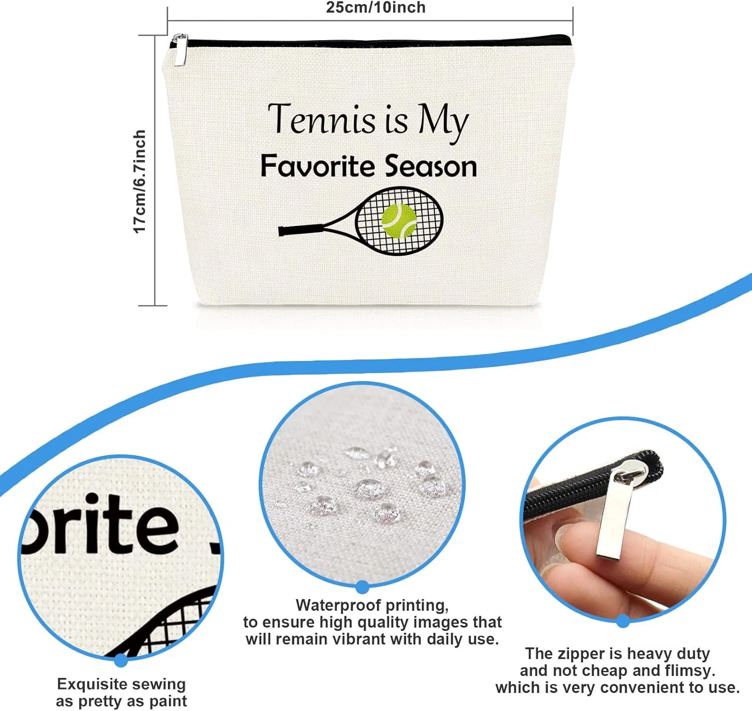 Tennis Lovers Tennis Gifts for Girl Women Makeup Cosmetic Bags Tennis Player Gifts Tennis Girl Gift Tennis Themed Gift Christmas Birthday Graduation Gift for Her Tennis Lovers Friends Travel Pouch
