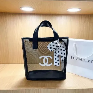Top Classic Portable Tote Bag Female Large Capacity Shoulder Mesh Handbag   S3978652