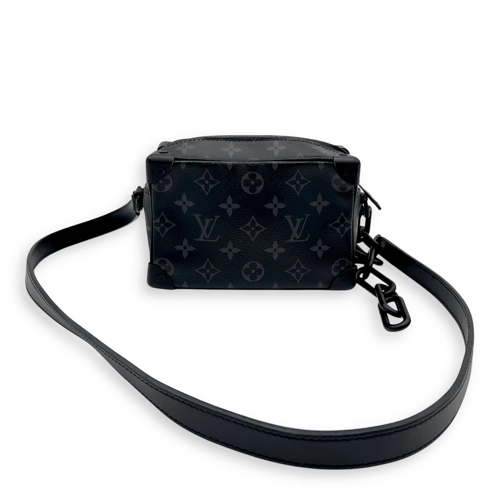 Trunk Crossbody Bag Black in Monogram Coated Canvas, Lacquered Metal hardware