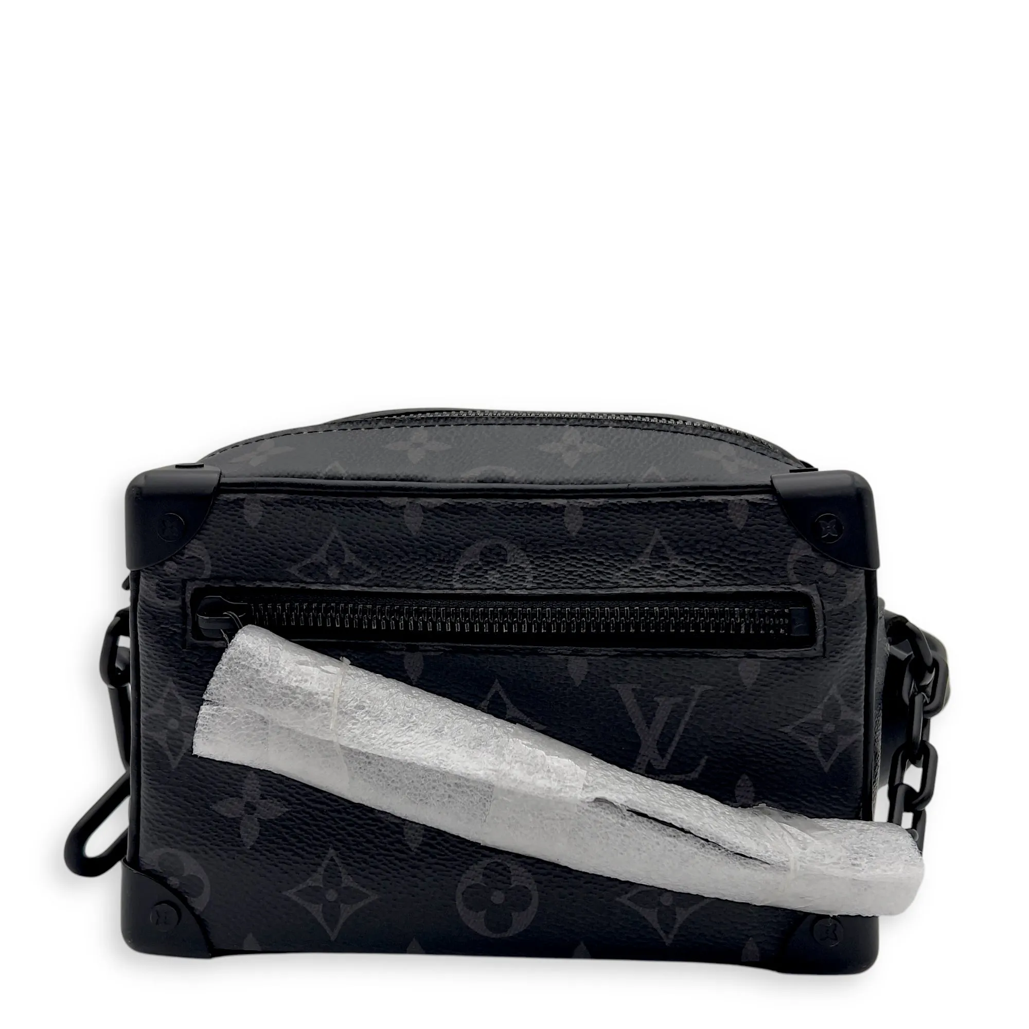 Trunk Crossbody Bag Black in Monogram Coated Canvas, Lacquered Metal hardware