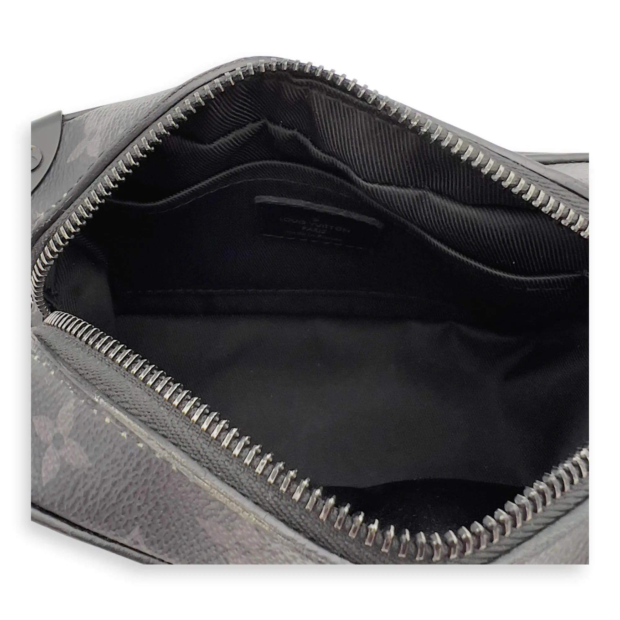 Trunk Crossbody Bag Black in Monogram Coated Canvas, Lacquered Metal hardware