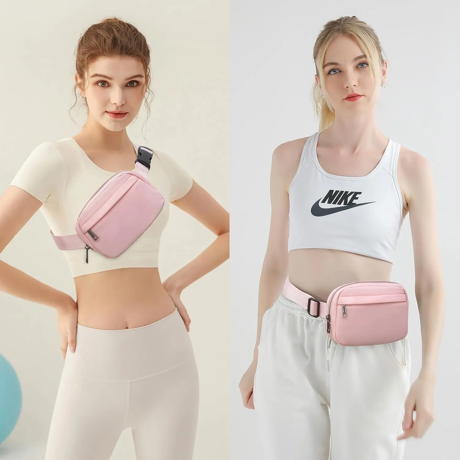 Unisex Belt Bag Fanny pack crossbody bags Everywhere Waist packs with Adjustable Strap (PINK)