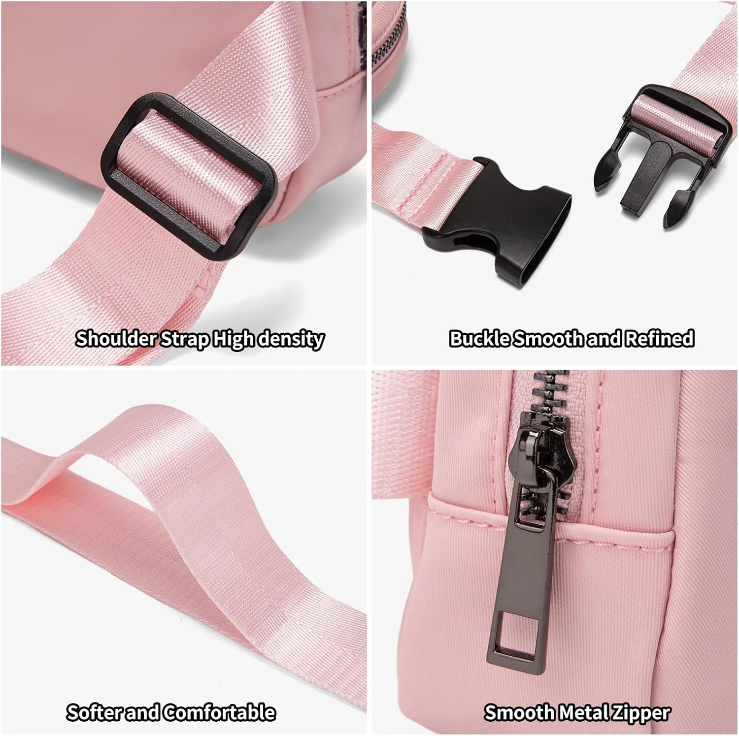 Unisex Belt Bag Fanny pack crossbody bags Everywhere Waist packs with Adjustable Strap (PINK)