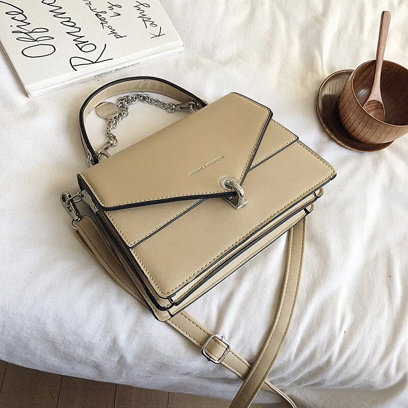 Vintage Girls Small Square Bag 2020 Summer New Chains Handbag Women Casual Wild Shoulder Bag Lock Tide Bag Diagonal Female Bag