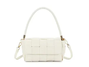 White Weave Quilted Handbag