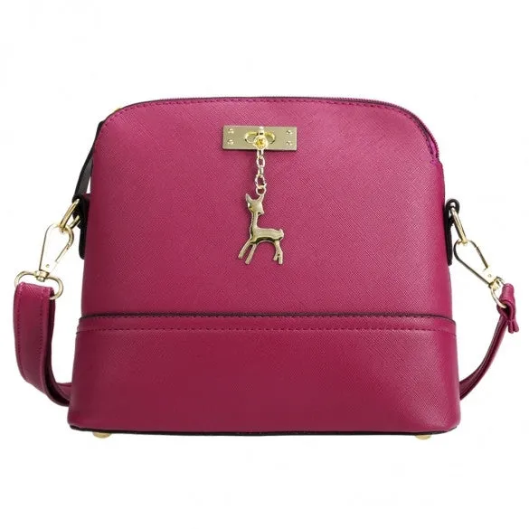 Women Fashion Synthetic Leather Small Solid Handbag Cross Body Shoulder Bags