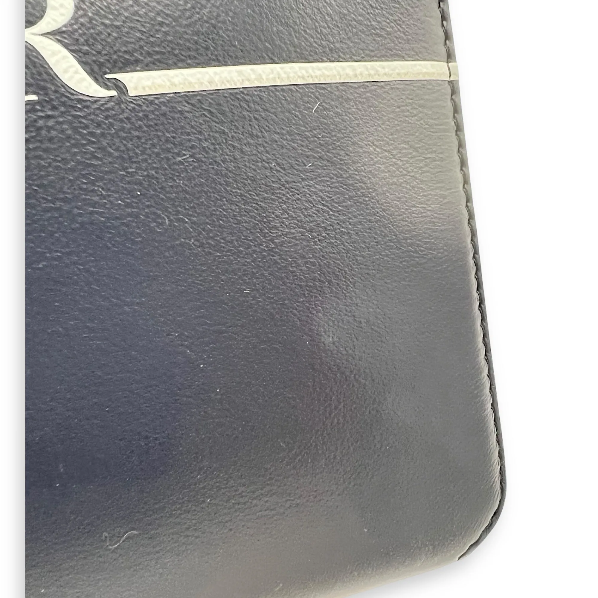 x Descente Double Zip Blue Crossbody Bag in Calfskin, Silver hardware