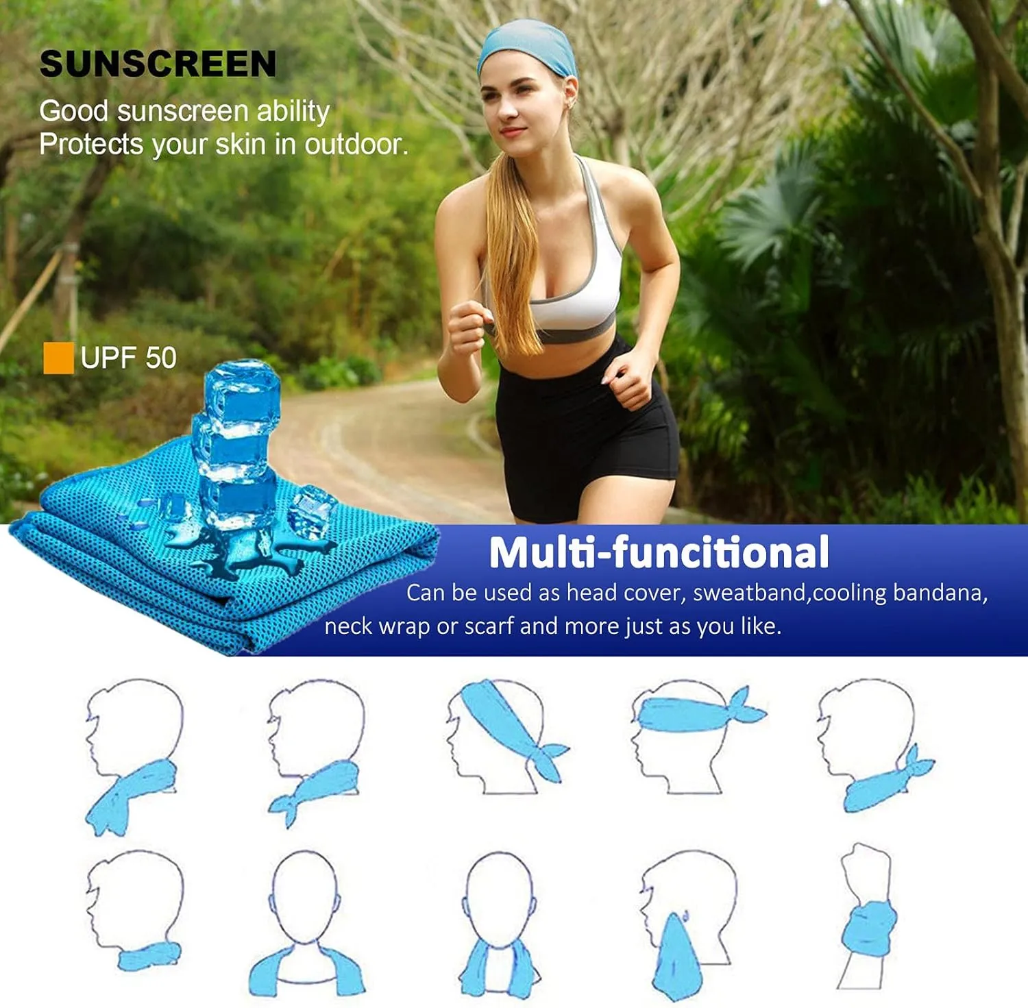 YQXCC 4 Pack Cooling Towel (47"x12") Ice Towel for Neck, Microfiber Cool, Soft Breathable Chilly for Yoga, Sports, Golf, Gym, Camping, Running, Fitness, Workout & More Activities